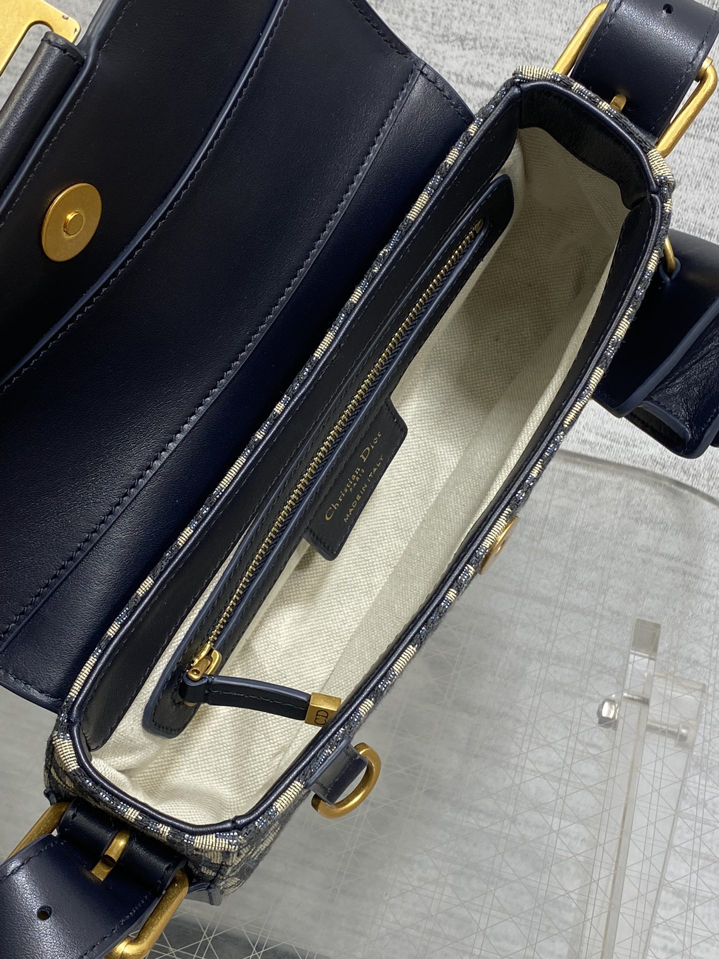 DIOR Small Streetchic Bag Blue Dior Oblique Jacquard And Smooth Calfskin DIOR Small Streetchic Bag Blue Dior Oblique Jacquard And Smooth Calfskin