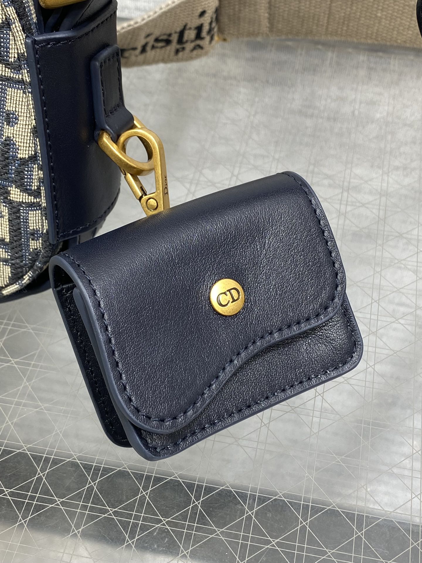 DIOR Small Streetchic Bag Blue Dior Oblique Jacquard And Smooth Calfskin