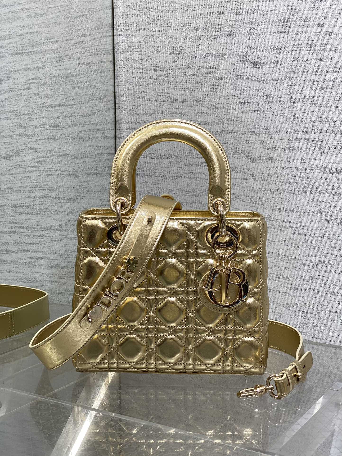 Mini Lady Dior Bag Metallic Gold Mini Lady Dior Bag Metallic Gold