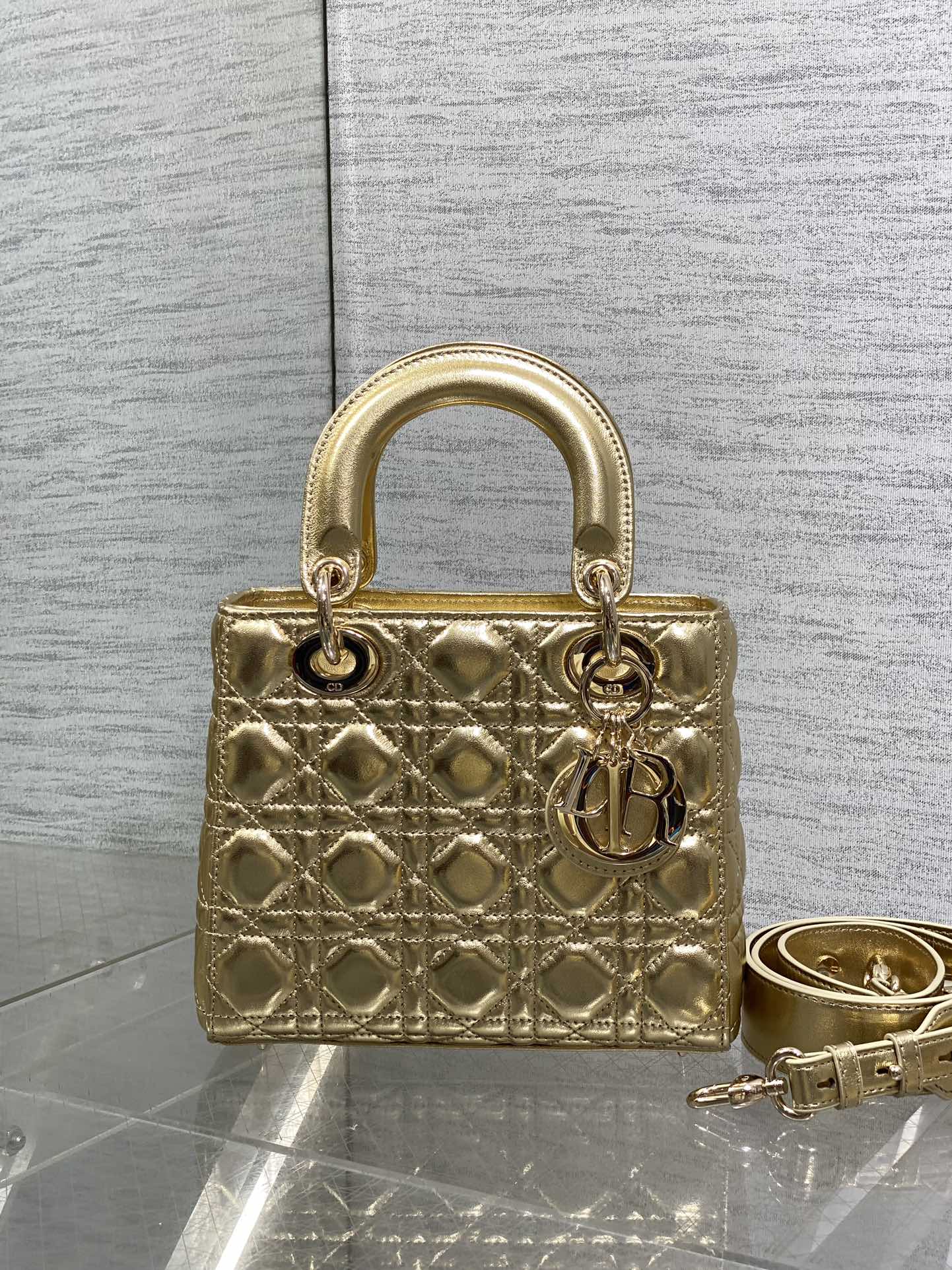 Mini Lady Dior Bag Metallic Gold Mini Lady Dior Bag Metallic Gold