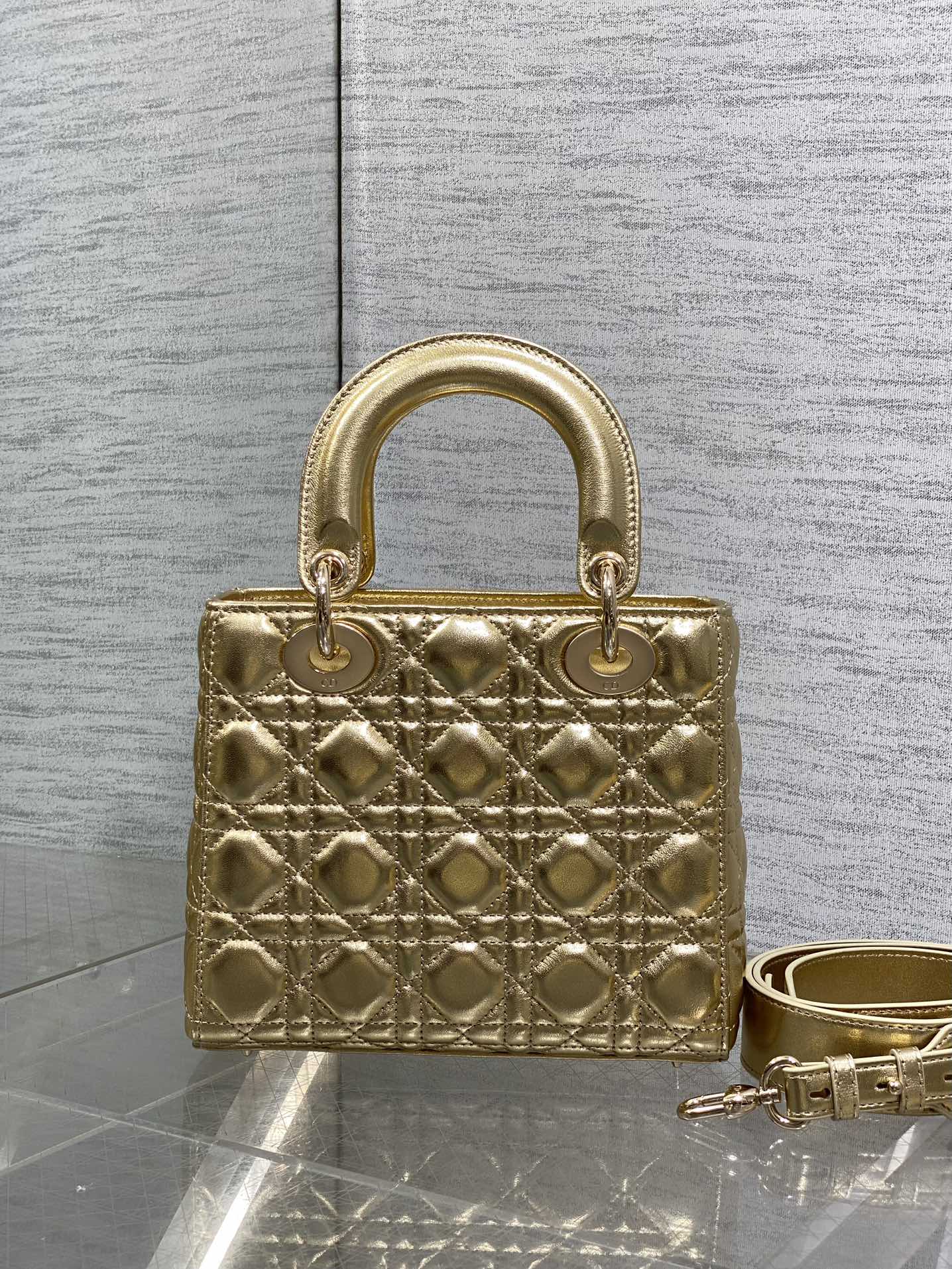 Mini Lady Dior Bag Metallic Gold Mini Lady Dior Bag Metallic Gold