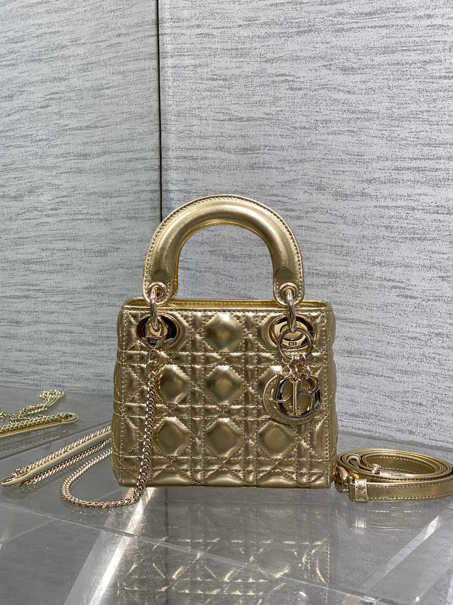 Mini Lady Dior Bag Metallic Gold Mini Lady Dior Bag Metallic Gold