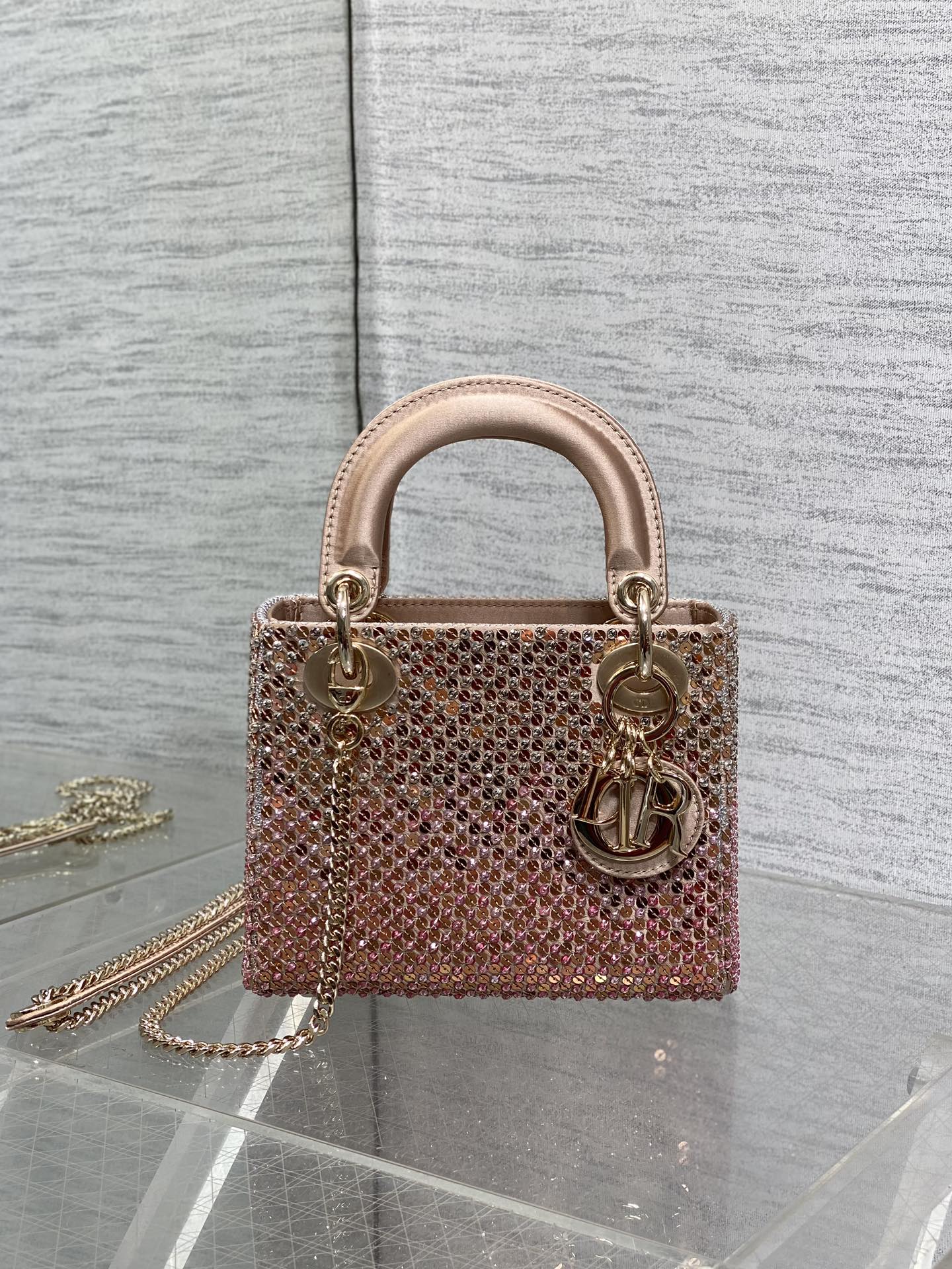 DIOR Small D-Joy Bag Latte Cannage Calfskin Embroidered With Multicolor Beads Women DIOR Small D-Joy Bag Latte Cannage Calfskin Embroidered With Multicolor Beads Women