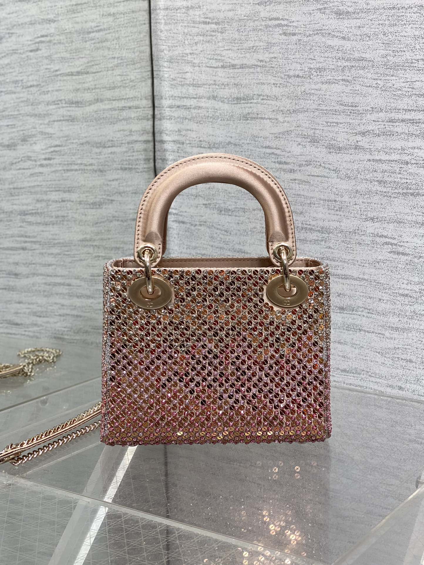 DIOR Small D-Joy Bag Latte Cannage Calfskin Embroidered With Multicolor Beads Women DIOR Small D-Joy Bag Latte Cannage Calfskin Embroidered With Multicolor Beads Women