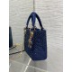 Mini Lady Dior Bag Metallic Lambskin and Rose des Vents Satin Embroidered with Beads
