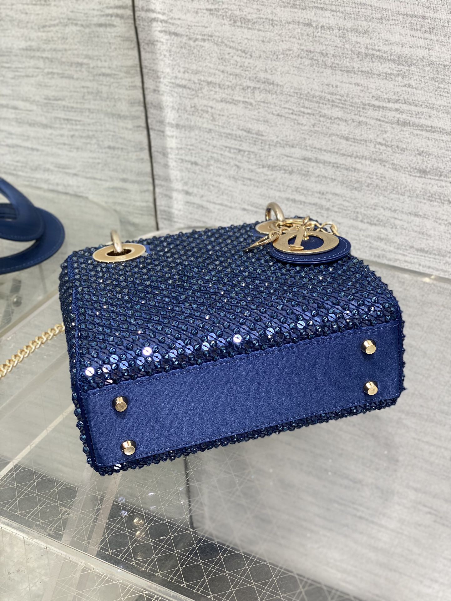 Mini Lady Dior Bag Metallic Lambskin and Rose des Vents Satin Embroidered with Beads