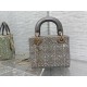 Dior Lady D Small Gray Metallic With Bead Embroidery shoulder Bag Dior Lady D Small Gray Metallic With Bead Embroidery shoulder Bag