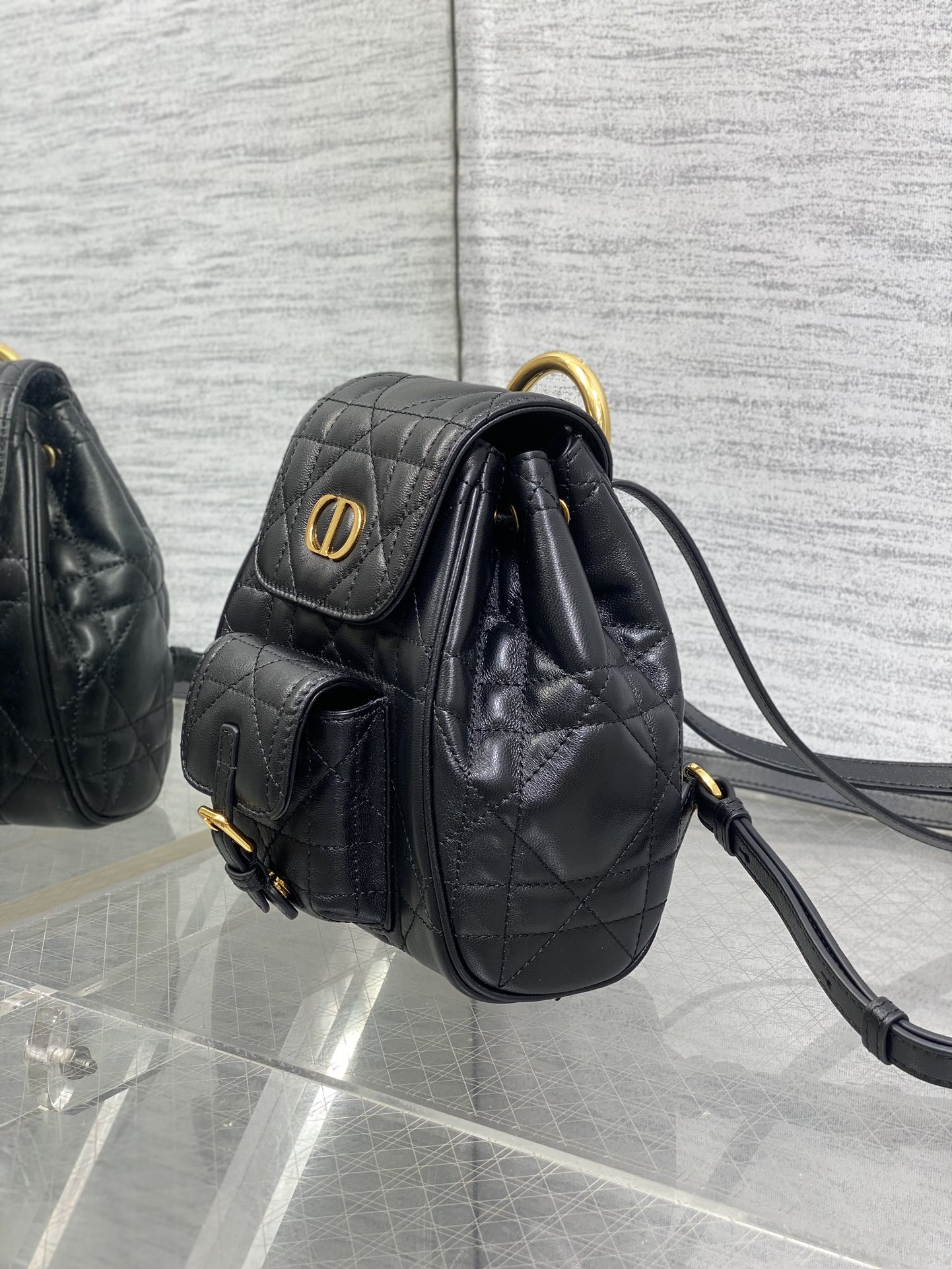 Small Dior Caro Backpack Black Macrocannage Lambskin Small Dior Caro Backpack Black Macrocannage Lambskin