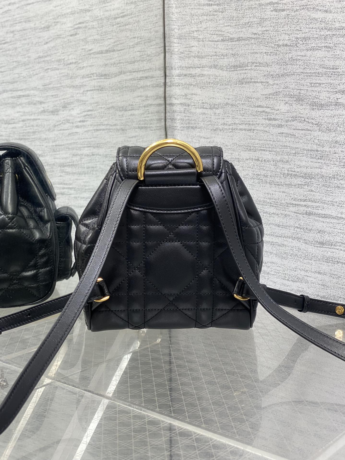 Small Dior Caro Backpack Black Macrocannage Lambskin Small Dior Caro Backpack Black Macrocannage Lambskin