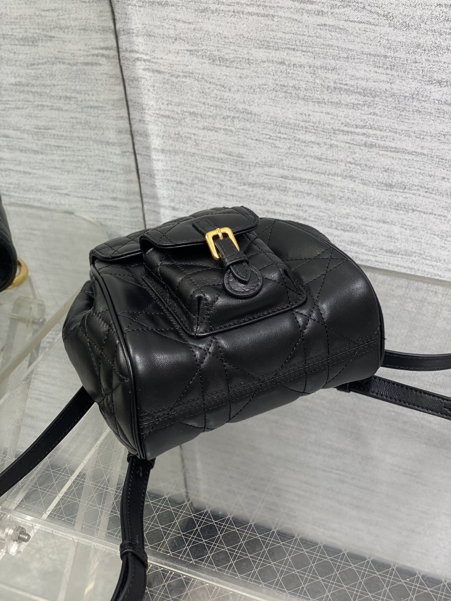 Small Dior Caro Backpack Black Macrocannage Lambskin Small Dior Caro Backpack Black Macrocannage Lambskin