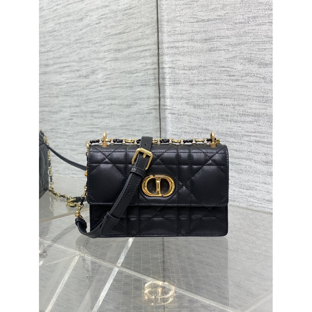 DIOR  Miss Caro Mini Bag Black Macrocannage Lambskin 