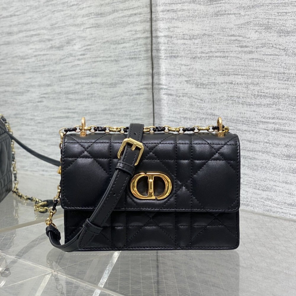 DIOR  Miss Caro Mini Bag Black Macrocannage Lambskin 