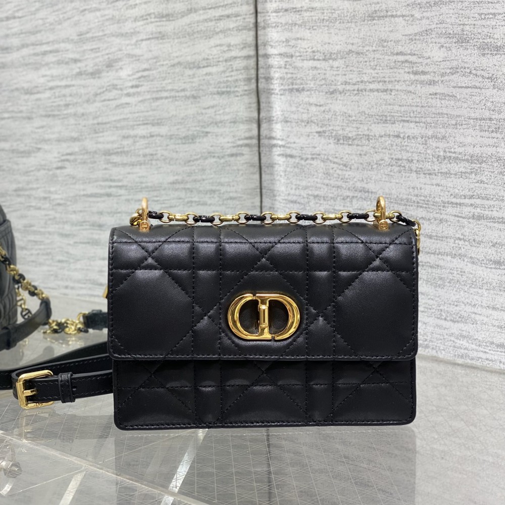 DIOR  Miss Caro Mini Bag Black Macrocannage Lambskin 