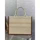Dior Small Dior Book Tote Beige Oblique Embroidered Raffia And Camel Calfskin Dior Small Dior Book Tote Beige Oblique Embroidered Raffia And Camel Calfskin