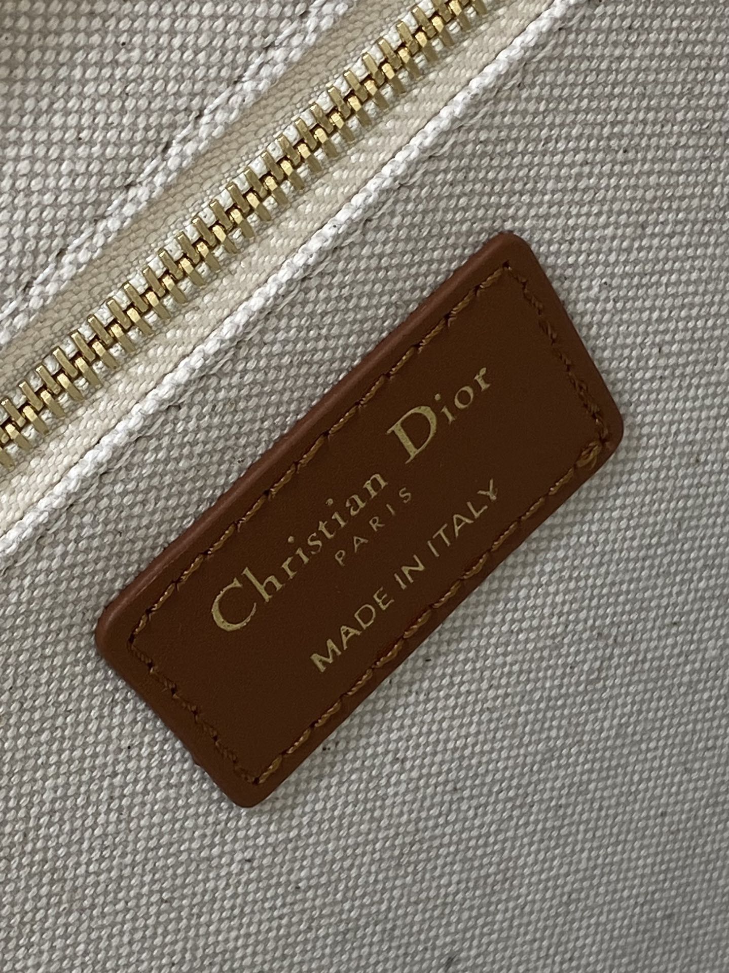 Dior Small Dior Book Tote Beige Oblique Embroidered Raffia And Camel Calfskin