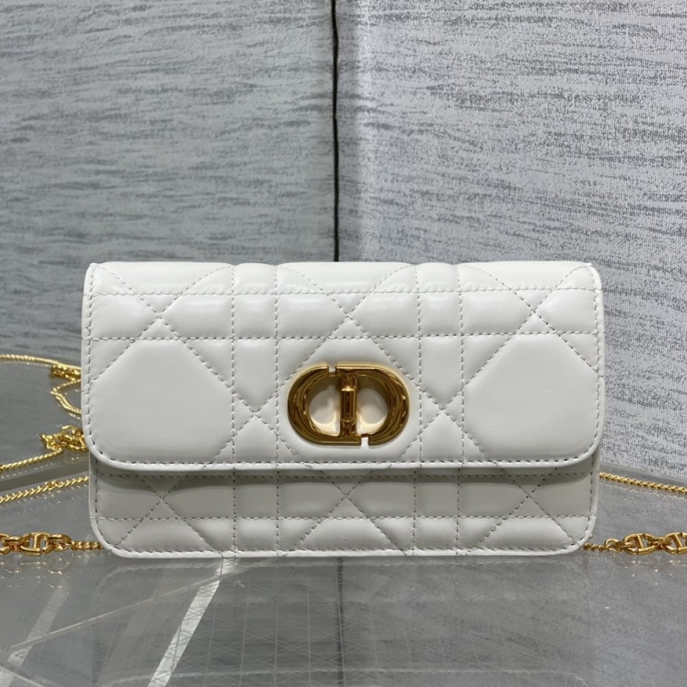 Dior Small Soft Miss Caro Bag Macrocannage Lambskin White