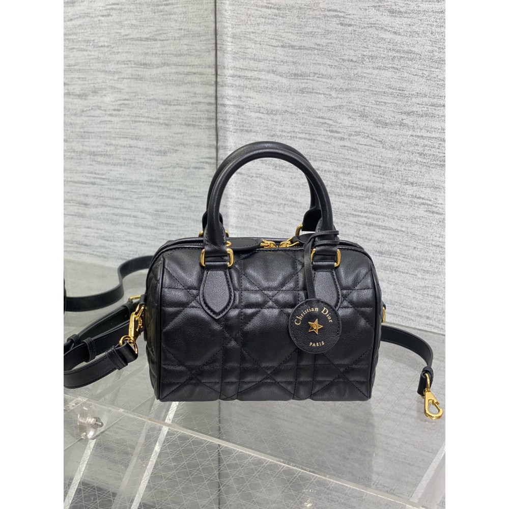 DIOR Groove 20 Bag Black Macrocannage Calfskin