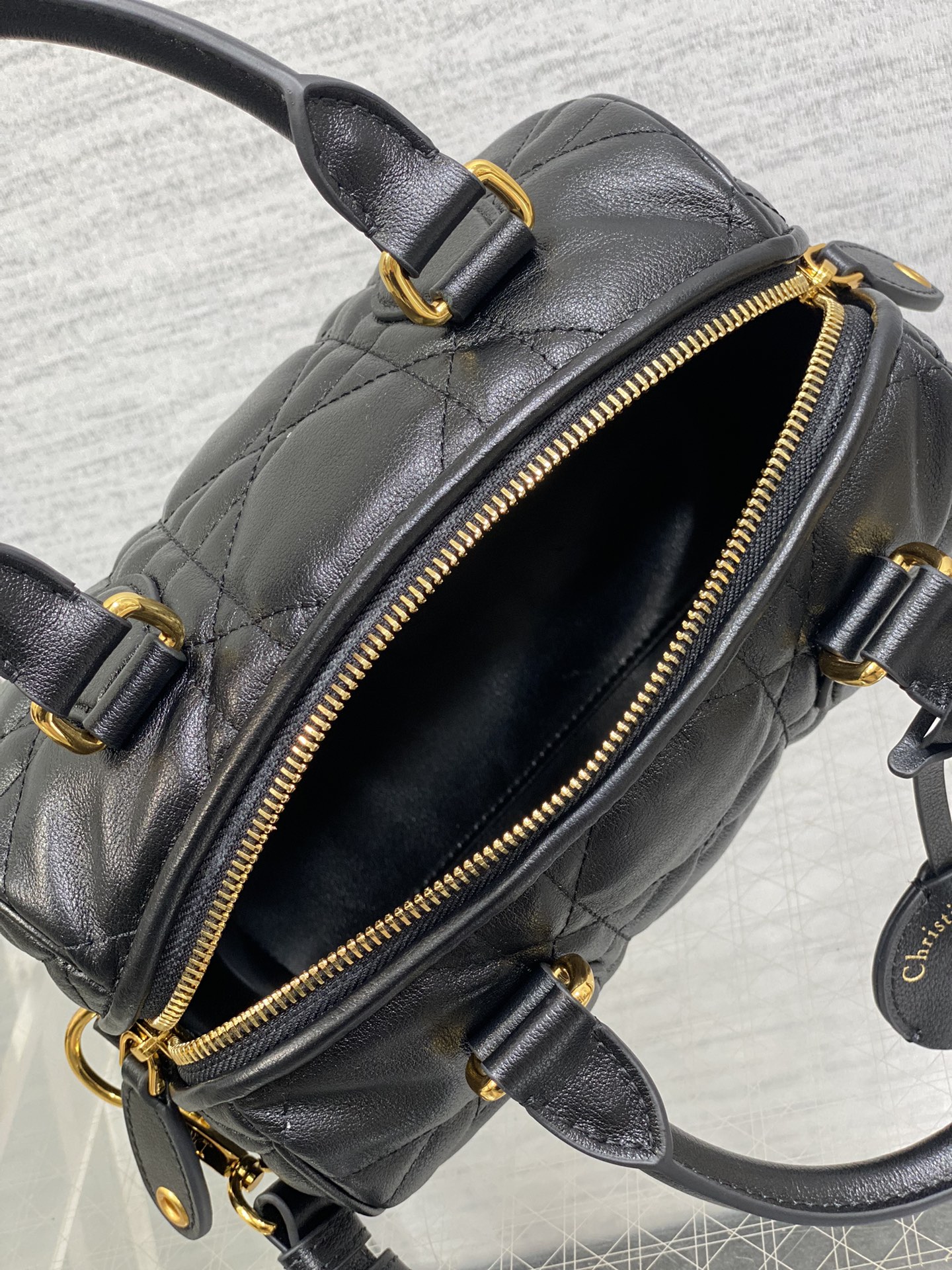 DIOR Groove 20 Bag Black Macrocannage Calfskin