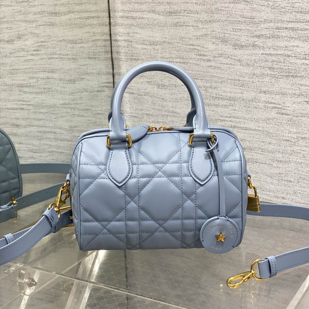 DIOR  Groove 20 Bag Pale Blue Macrocannage Calfskin