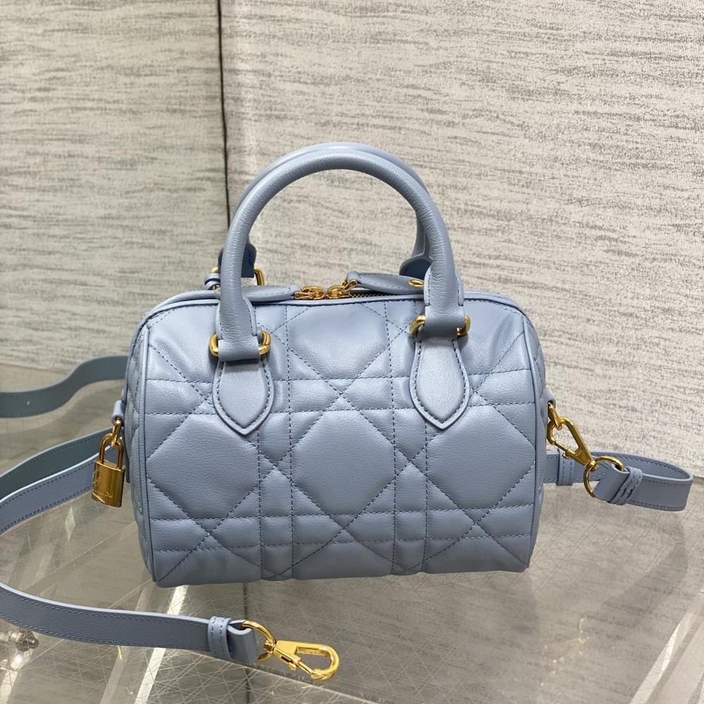 DIOR  Groove 20 Bag Pale Blue Macrocannage Calfskin