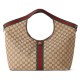 GUCCl Giglio Large Tote Bag, Beige, GG Canvas