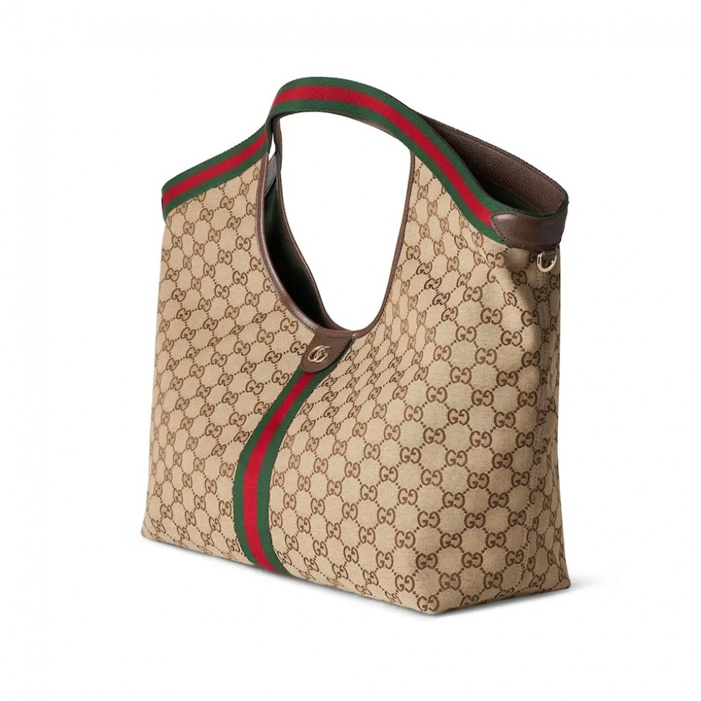 GUCCl Giglio Large Tote Bag, Beige, GG Canvas