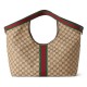 GUCCl Giglio Large Tote Bag, Beige, GG Canvas
