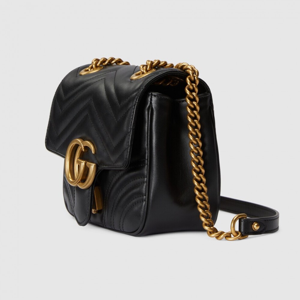 Gucci GG Marmont Quilted Leather Shoulder Bag-Women - Black Cross-body Bags