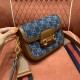 Gucci Gg Denim1955 Mini sac Horsebit Bag Blue 