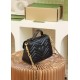 GUCCl GG Marmont Small Top Handle Bag,Black/Brown, Leather