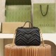 GUCCl GG Marmont Small Top Handle Bag,Black/Brown, Leather