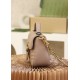 GUCCl GG Marmont Small Top Handle Bag,Black/Brown, Leather