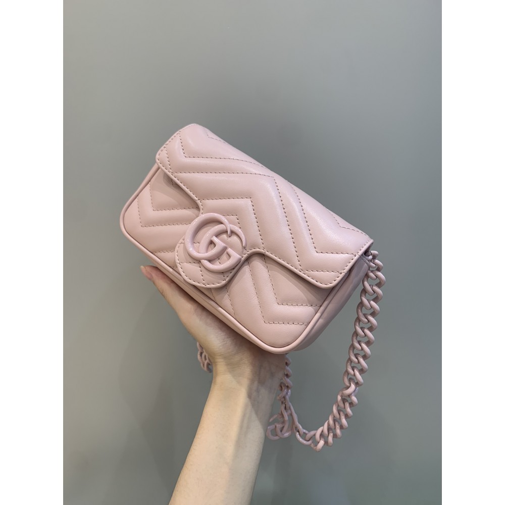 GG Marmont small shoulder bag Pink/White