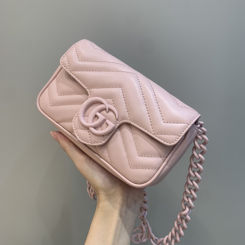 GG Marmont small shoulder bag Pink/White