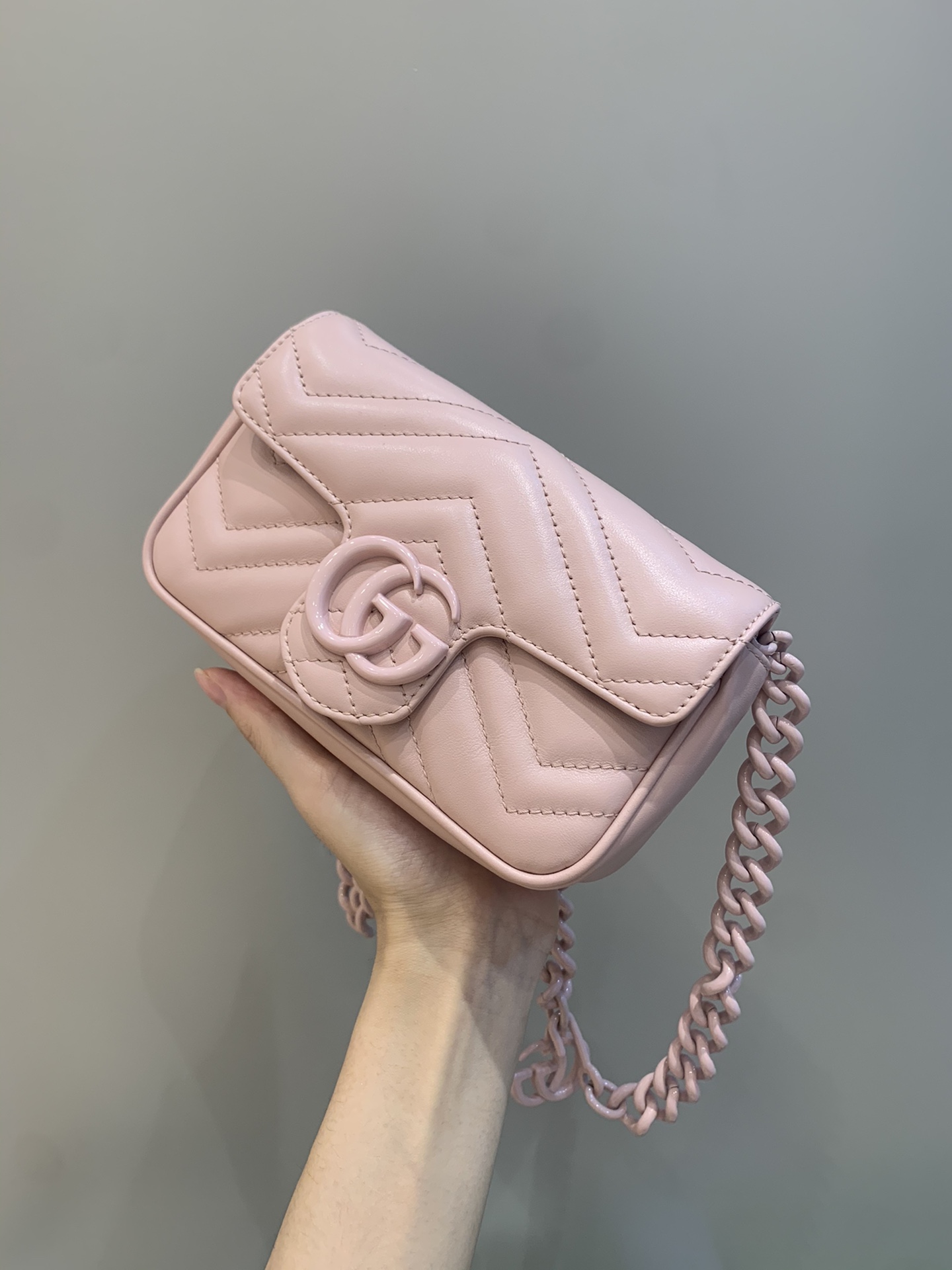 GG Marmont small shoulder bag Pink/White GG Marmont small shoulder bag Pink/White