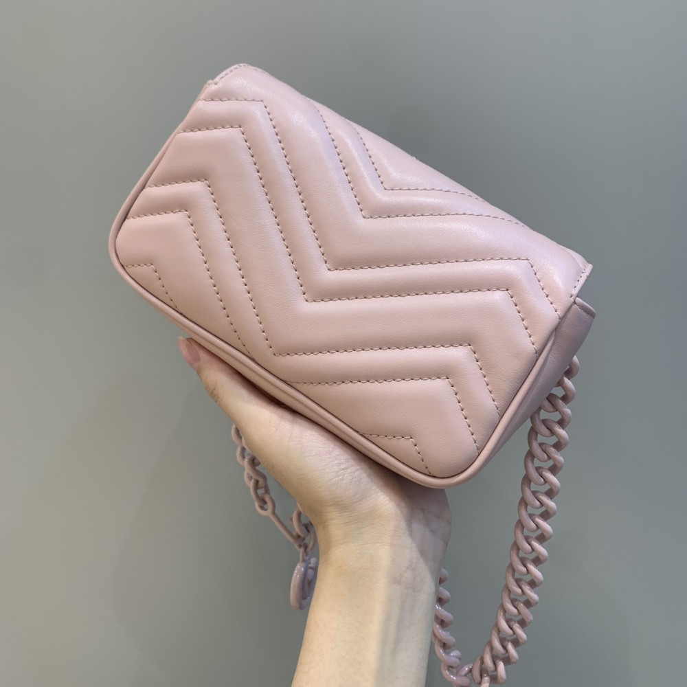 GG Marmont small shoulder bag Pink/White