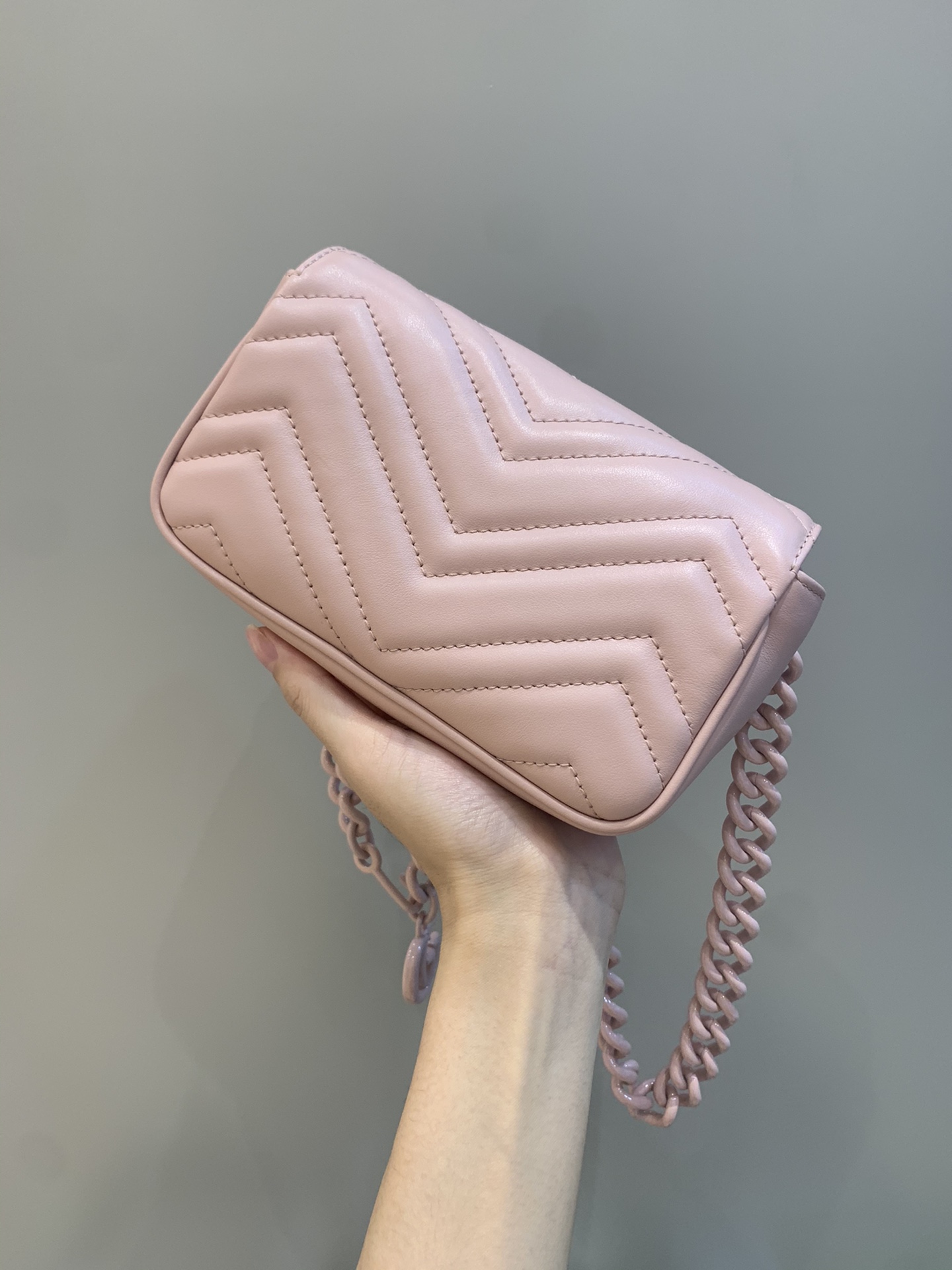 GG Marmont small shoulder bag Pink/White GG Marmont small shoulder bag Pink/White
