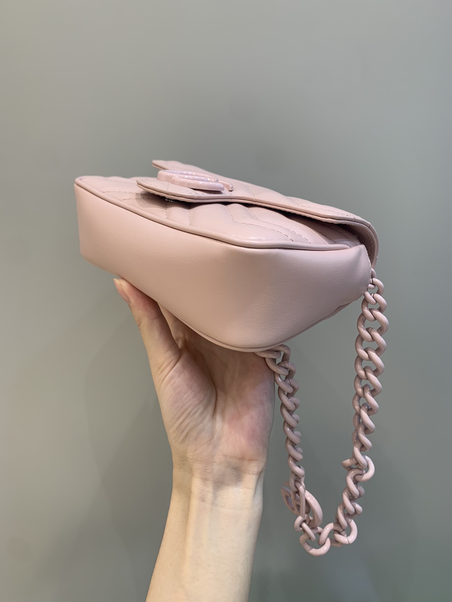 GG Marmont small shoulder bag Pink/White GG Marmont small shoulder bag Pink/White