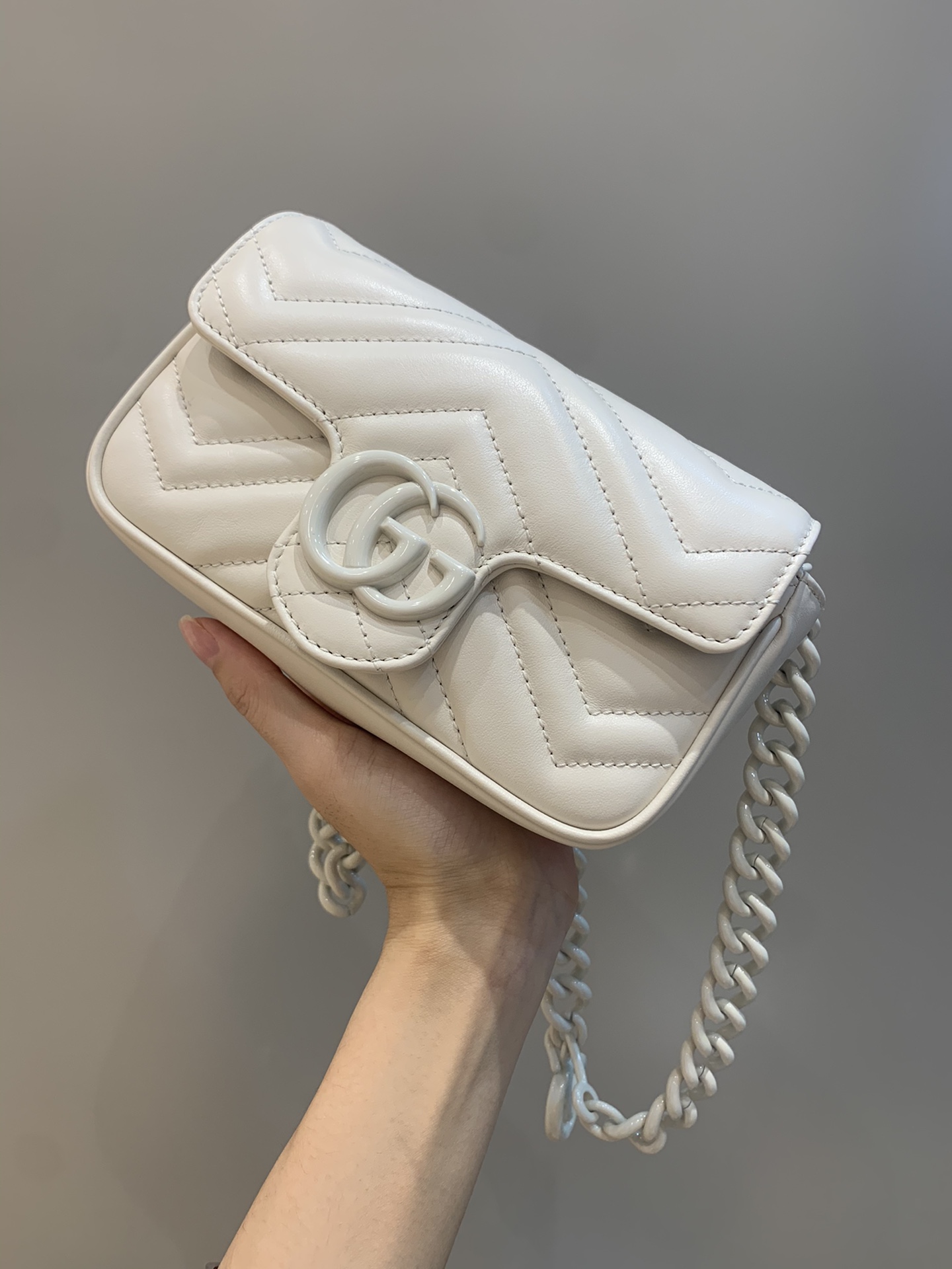 GG Marmont small shoulder bag Pink/White GG Marmont small shoulder bag Pink/White