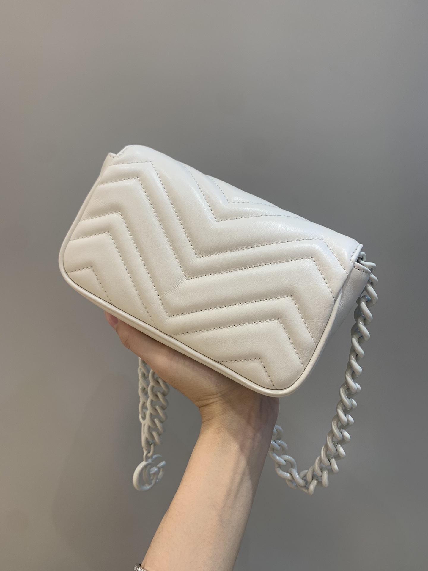 GG Marmont small shoulder bag Pink/White GG Marmont small shoulder bag Pink/White