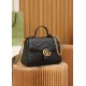 GUCCl GG Marmont Medium Top Handle Bag,Black/Brown, Leather GUCCl GG Marmont Medium Top Handle Bag,Black/Brown, Leather