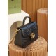 GUCCl GG Marmont Medium Top Handle Bag,Black/Brown, Leather GUCCl GG Marmont Medium Top Handle Bag,Black/Brown, Leather