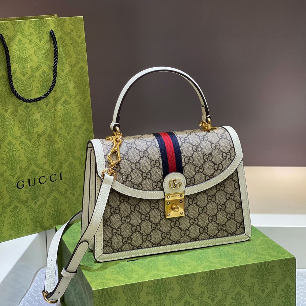 Gucci Ophidia Web Small Top Handle Crossbody Bag 