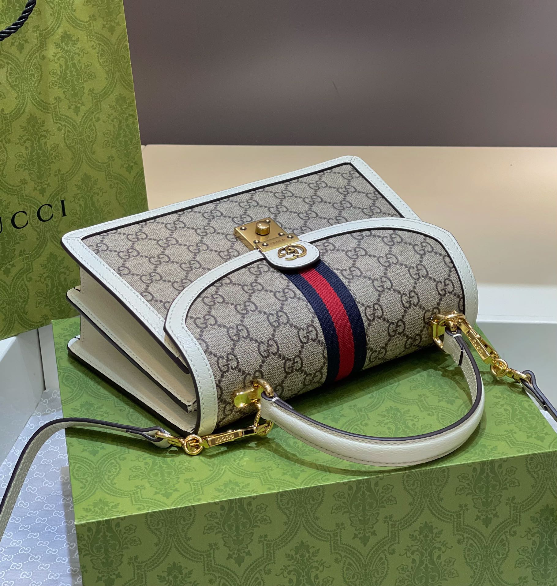 Gucci Ophidia Web Small Top Handle Crossbody Bag Gucci Ophidia Web Small Top Handle Crossbody Bag