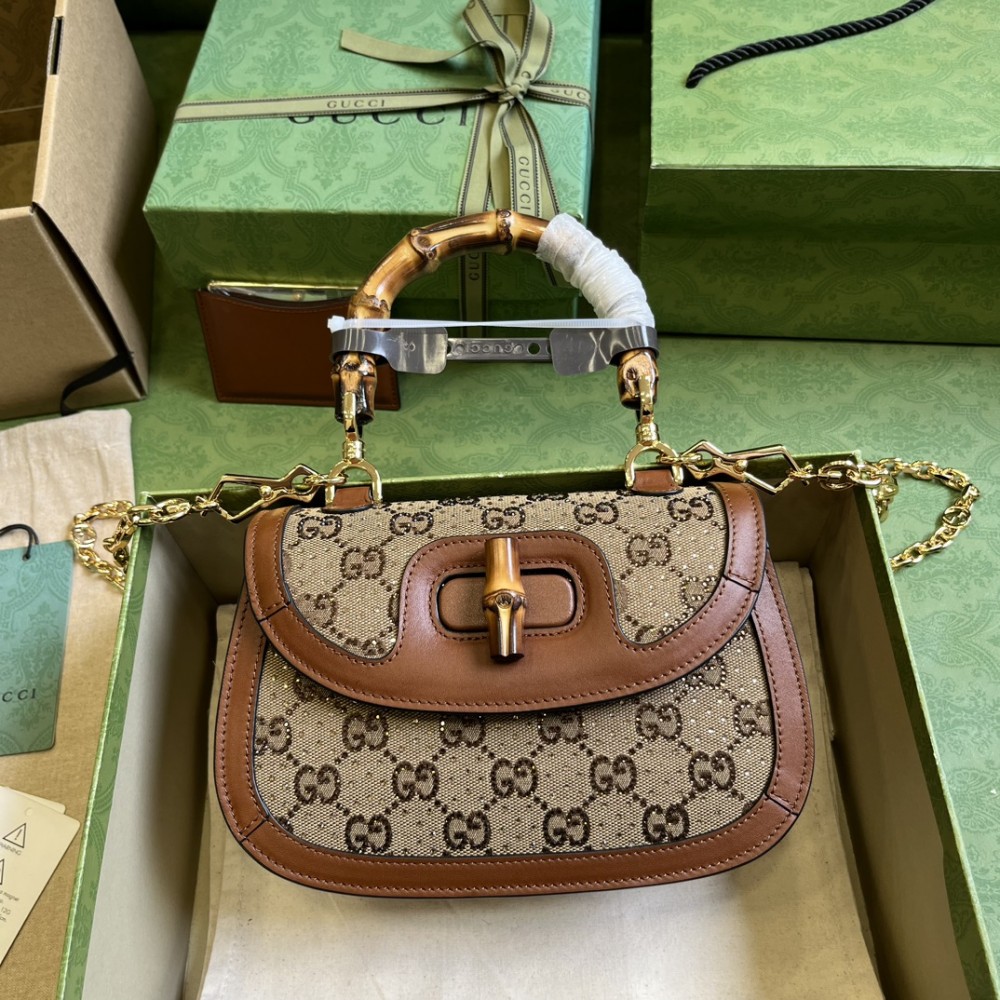 Gucci Bamboo 1947 Crystals Mini Bag