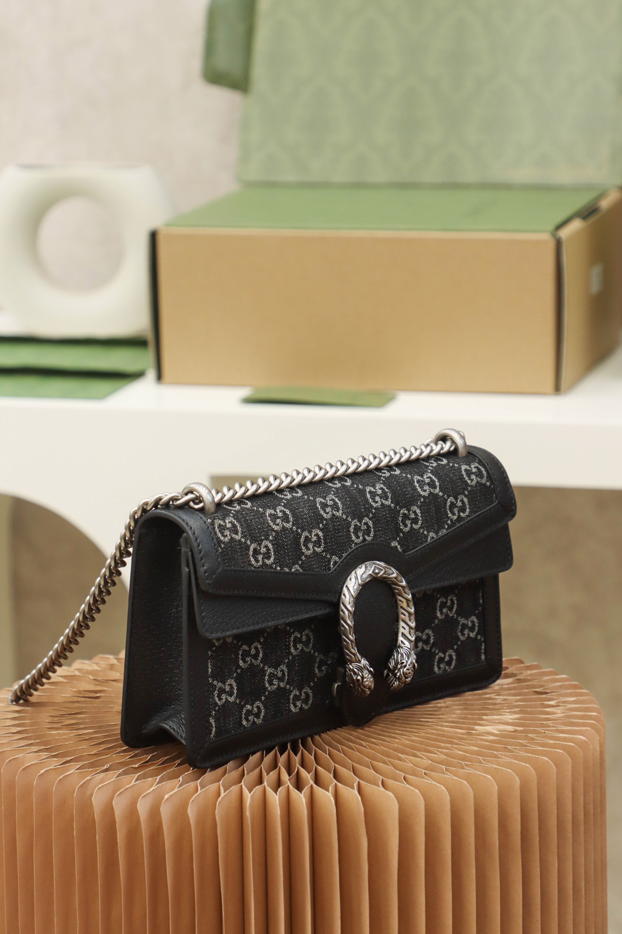 Gucci Dionysus Denim 25 Shoulder Bag Black Gucci Dionysus Denim 25 Shoulder Bag Black