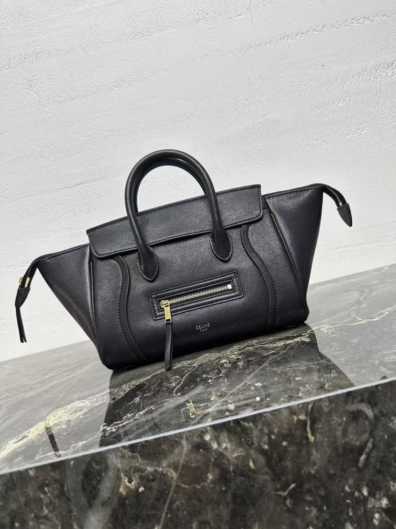 CELINE LITTLE LUGGAGE IN SUPPLE SHINY LAMBSKIN