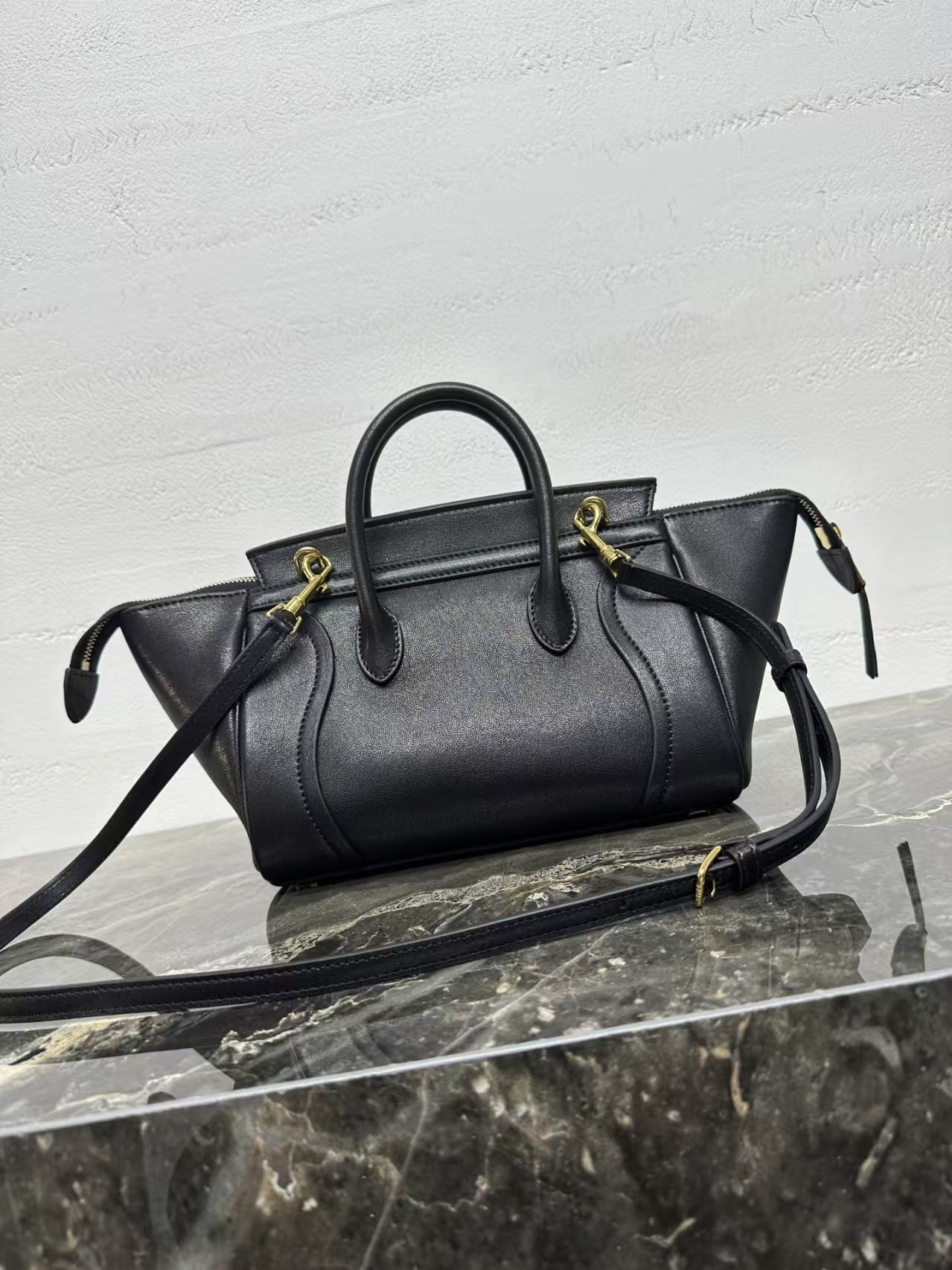 CELINE LITTLE LUGGAGE IN SUPPLE SHINY LAMBSKIN