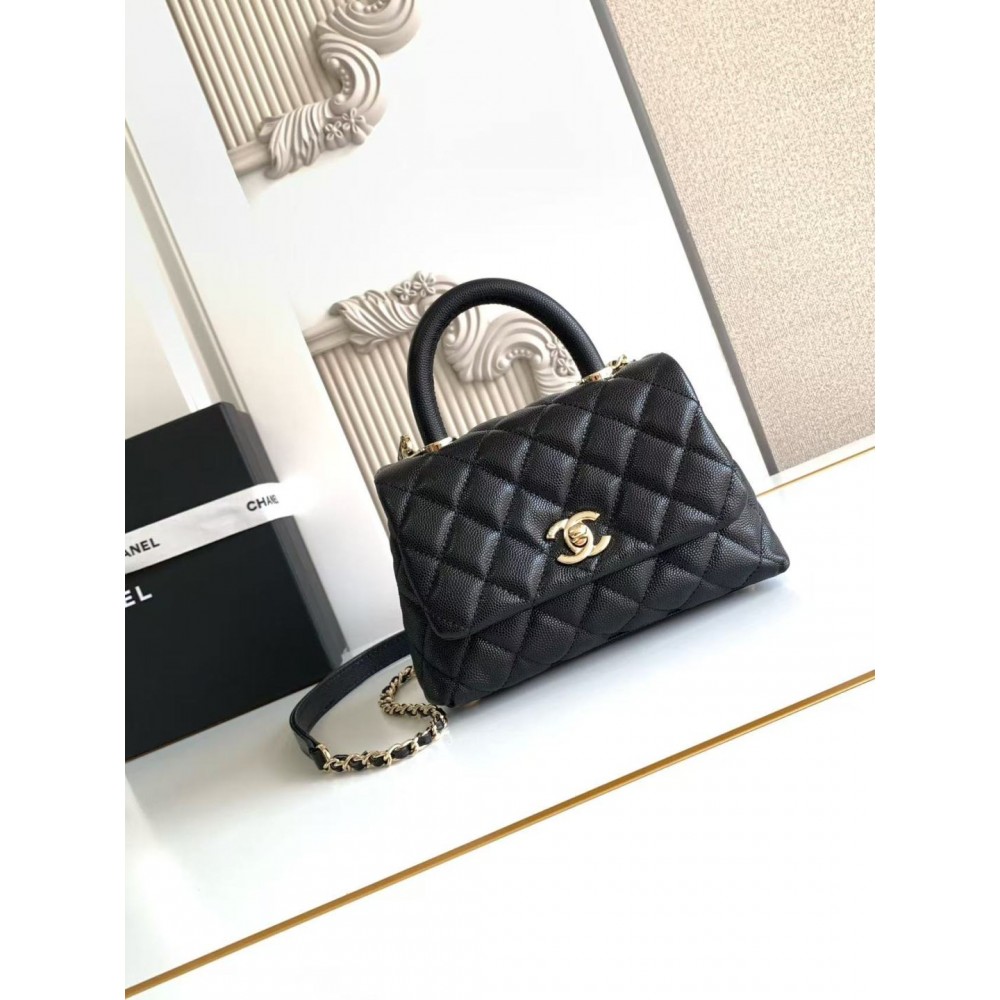 Chanel Caviar Quilted Mini Coco Handle Flap Black