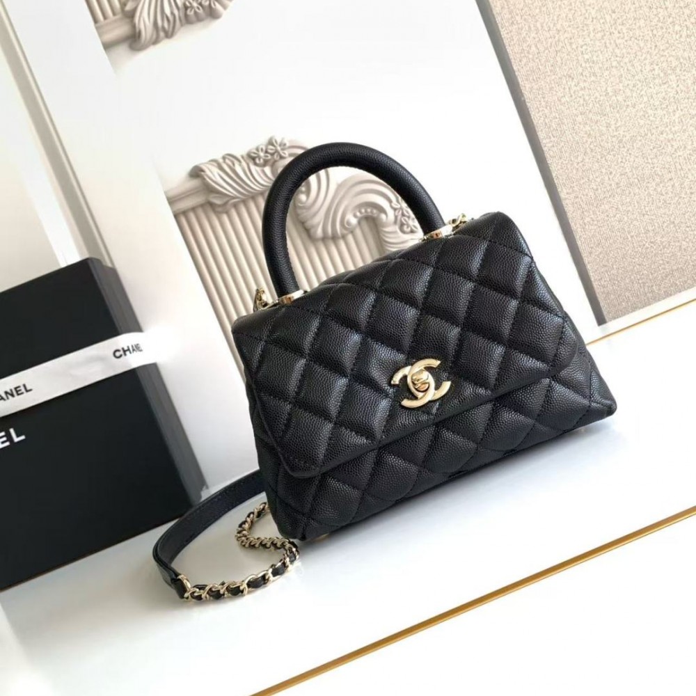 Chanel Caviar Quilted Mini Coco Handle Flap Black